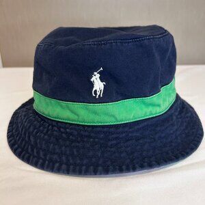 Ralph Lauren Vintage Reversible Madris Bucket Hat Blue/Green Ginham